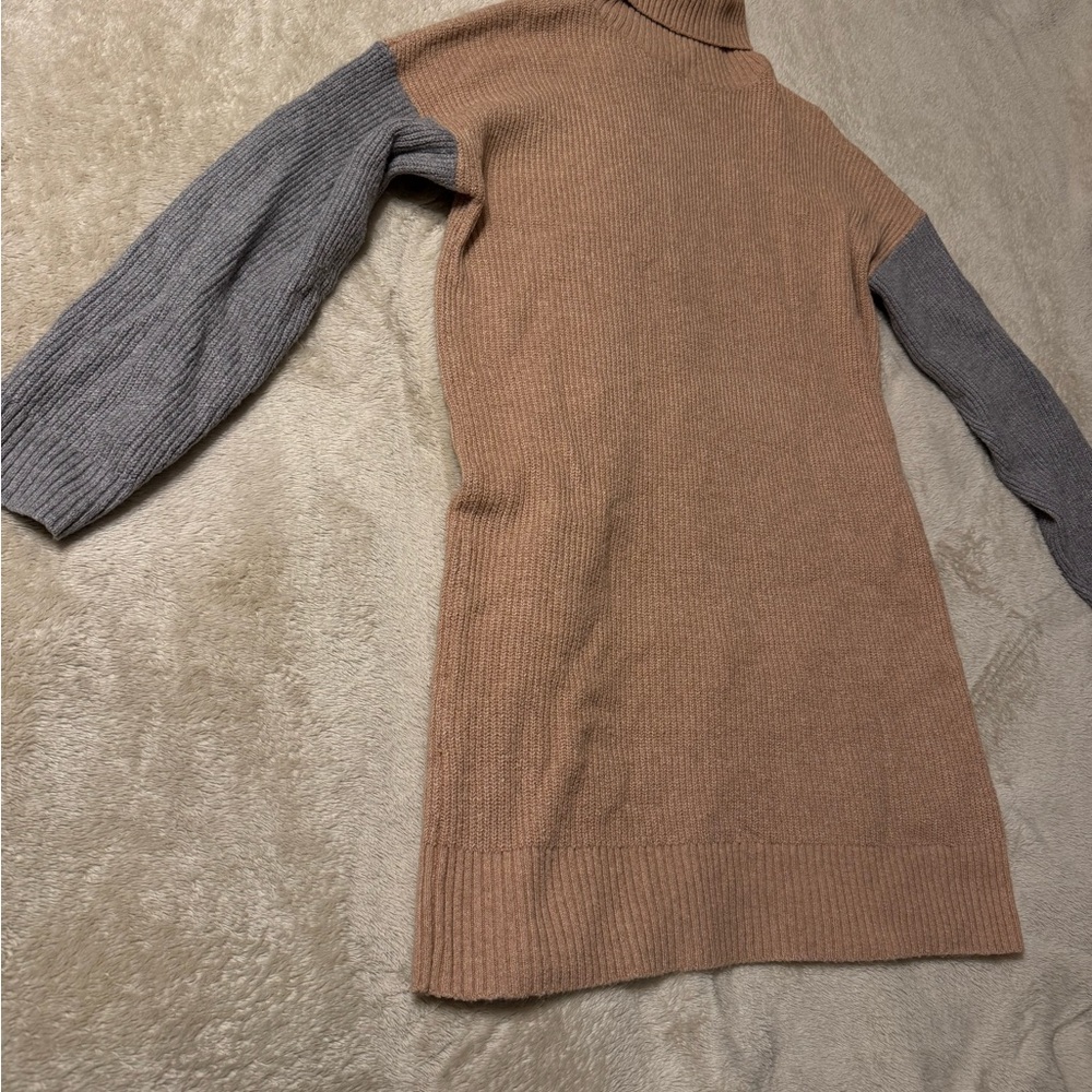 Versona Cowl Neck Sweater - Brown and Gray